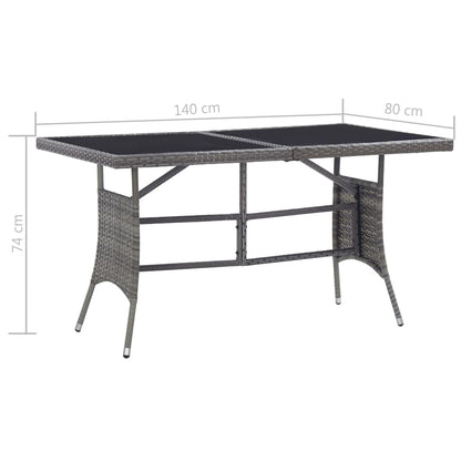 Mesa De Jardín Ratán Sintético Gris