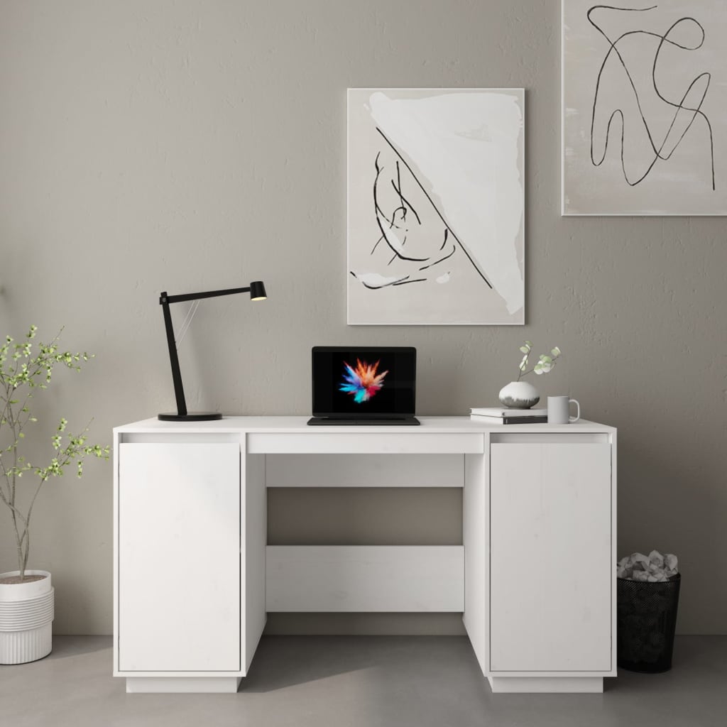 Escritorio Madera Maciza De Pino 140X50X75 Cm
