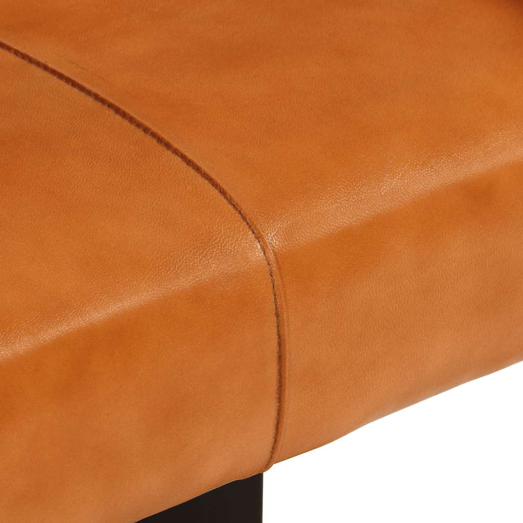 Banco Piel De Cabra Auténtica Negro Y Marrón 110 Cm