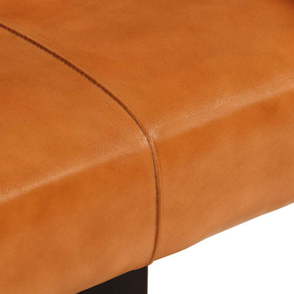 Banco Piel De Cabra Auténtica Negro Y Marrón 110 Cm