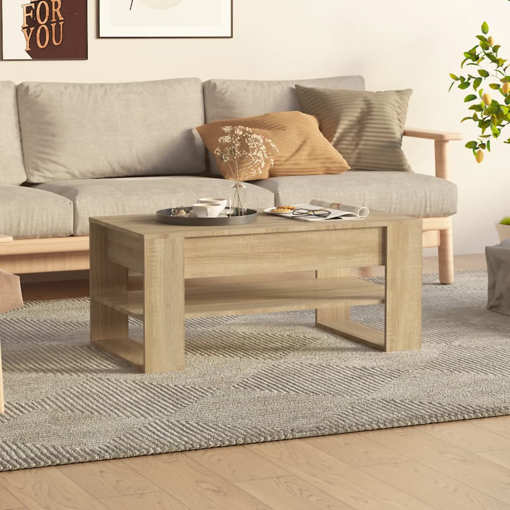 Mesa De Centro Madera De Ingeniería 102X55X45 Cm