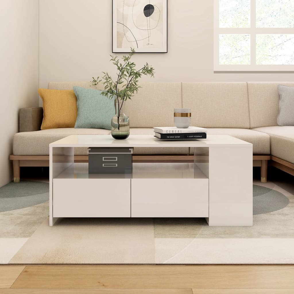 Mesa De Centro Madera De Ingeniería 102X55X42 Cm