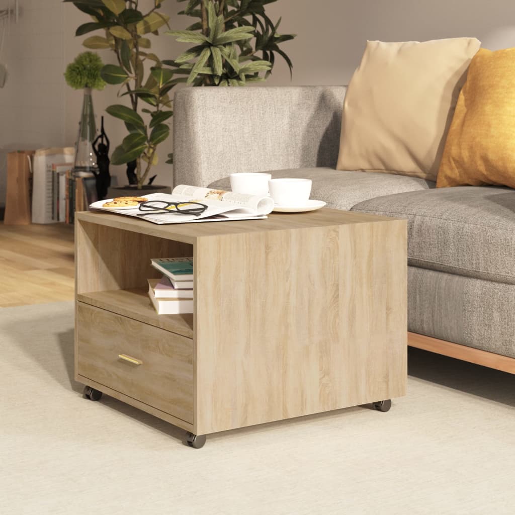 Mesa De Centro Madera De Ingeniería 55X55X40 Cm