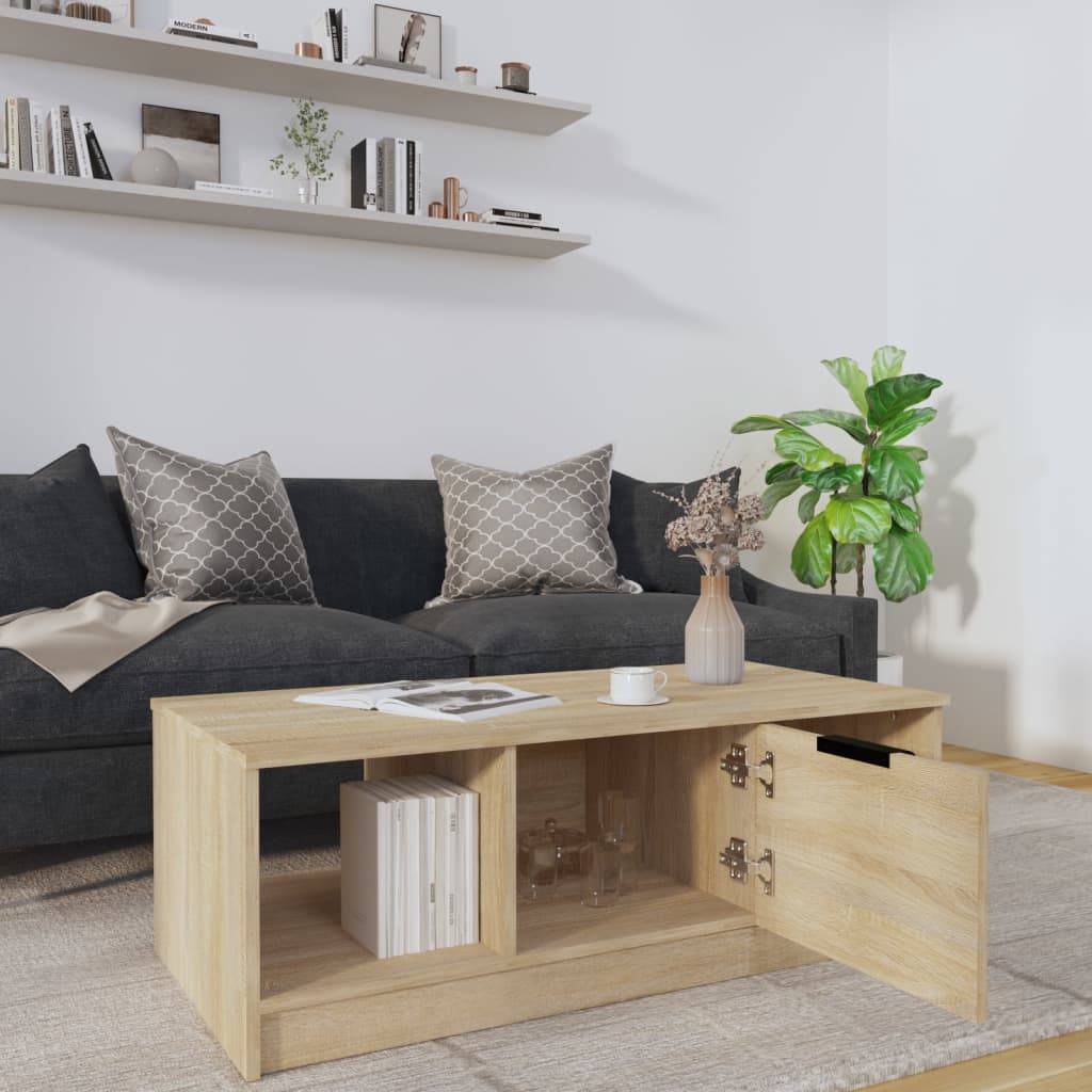 Mesa De Centro Madera De Ingeniería 102X50X36 Cm