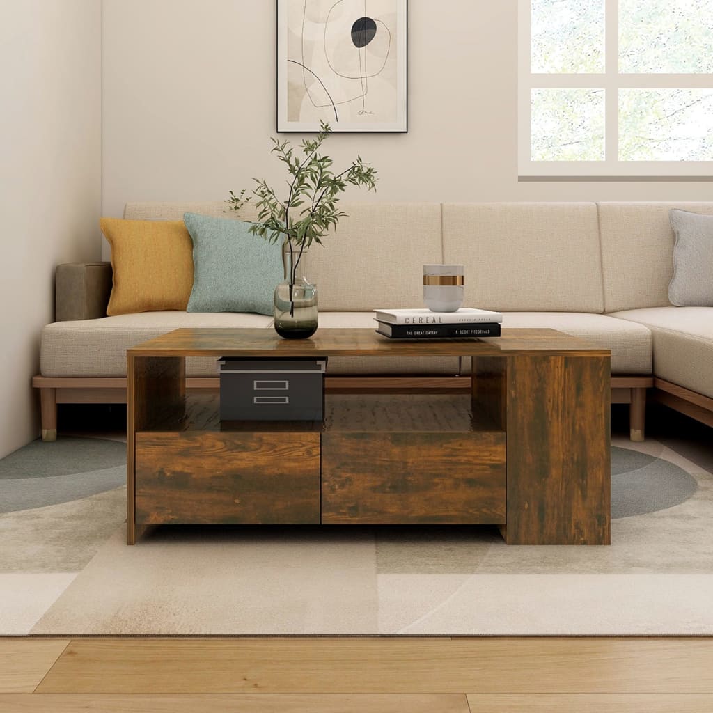 Mesa De Centro Madera De Ingeniería 102X55X42 Cm