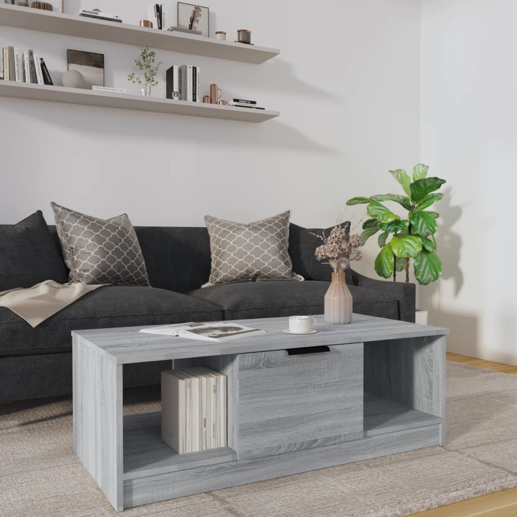 Mesa De Centro Madera De Ingeniería 102X50X36 Cm