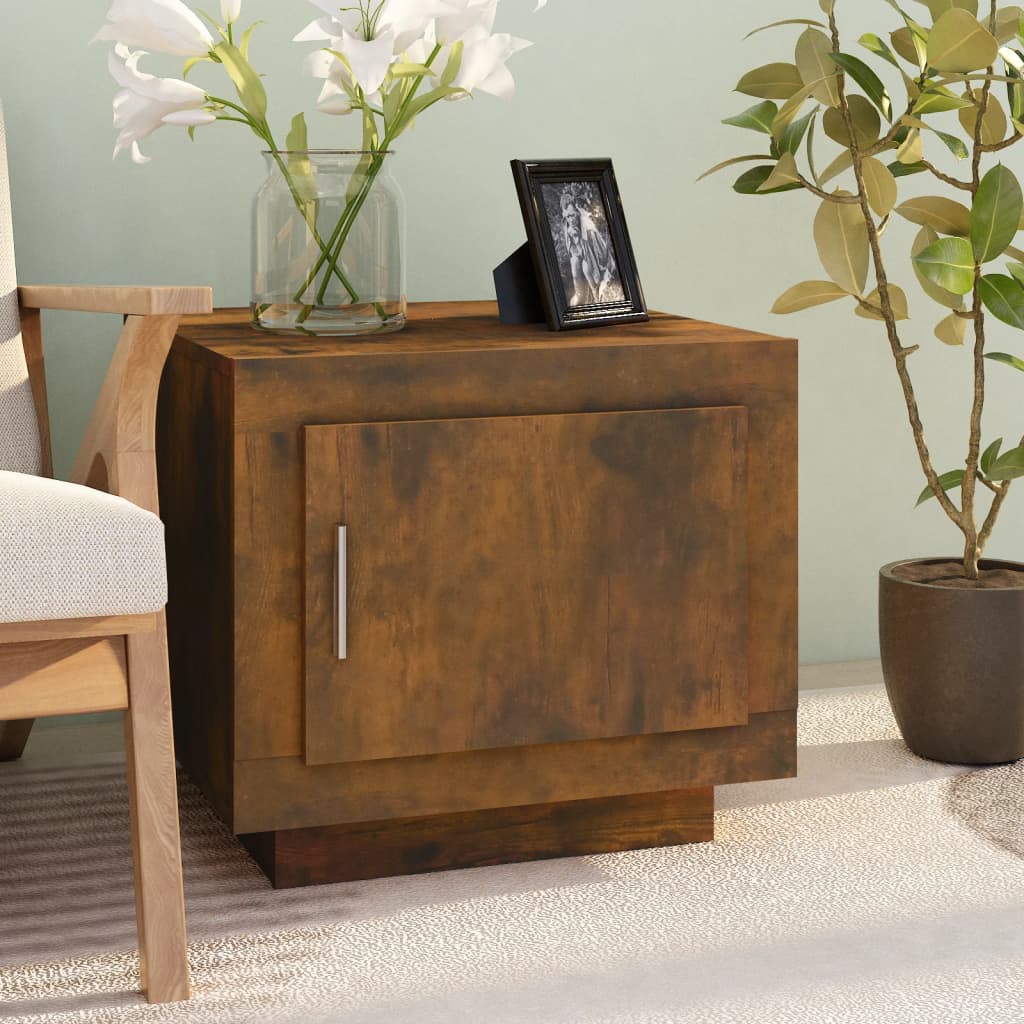 Mesa De Centro Madera De Ingeniería Roble Marrón 51X50X45 Cm