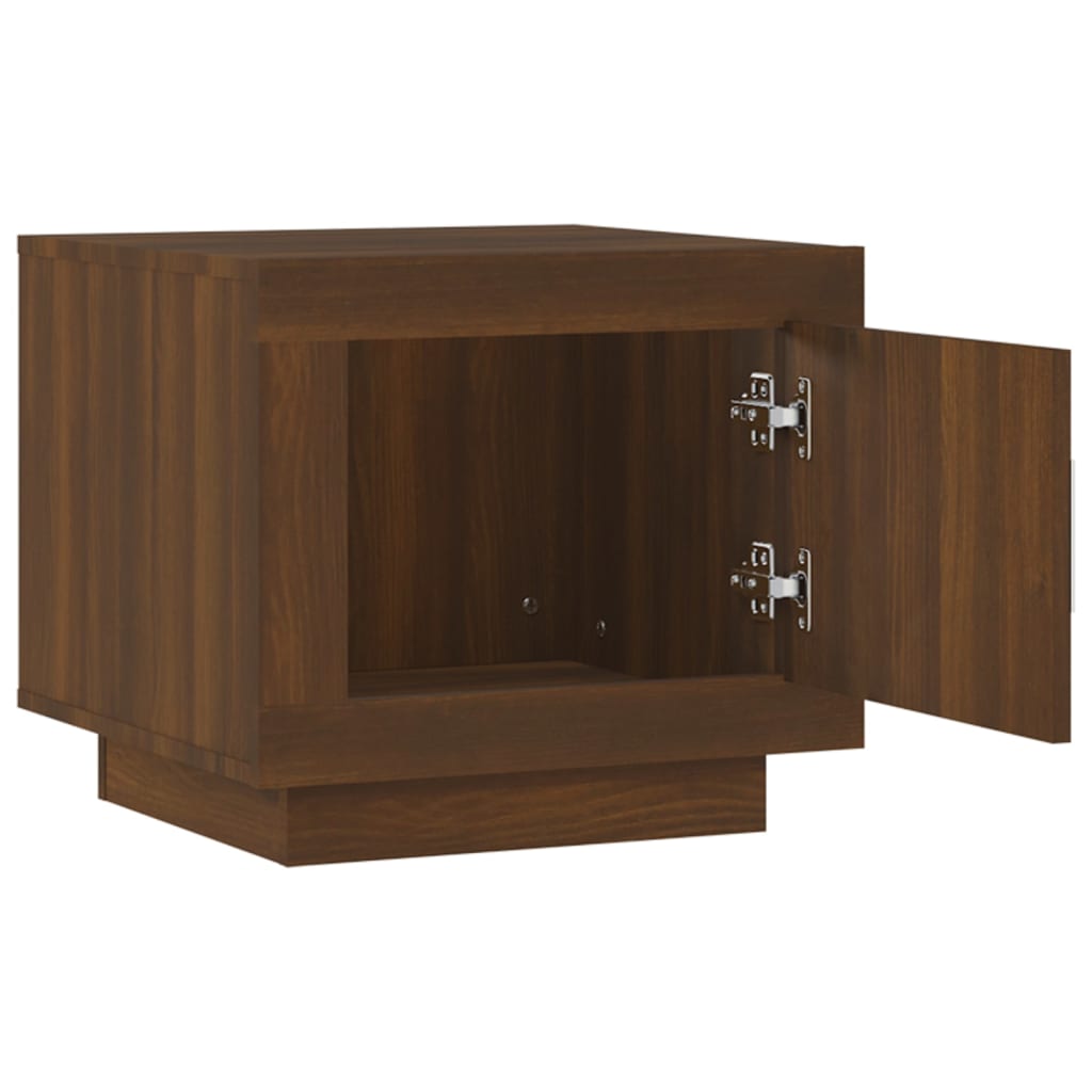 Mesa De Centro Madera De Ingeniería Roble Marrón 51X50X45 Cm