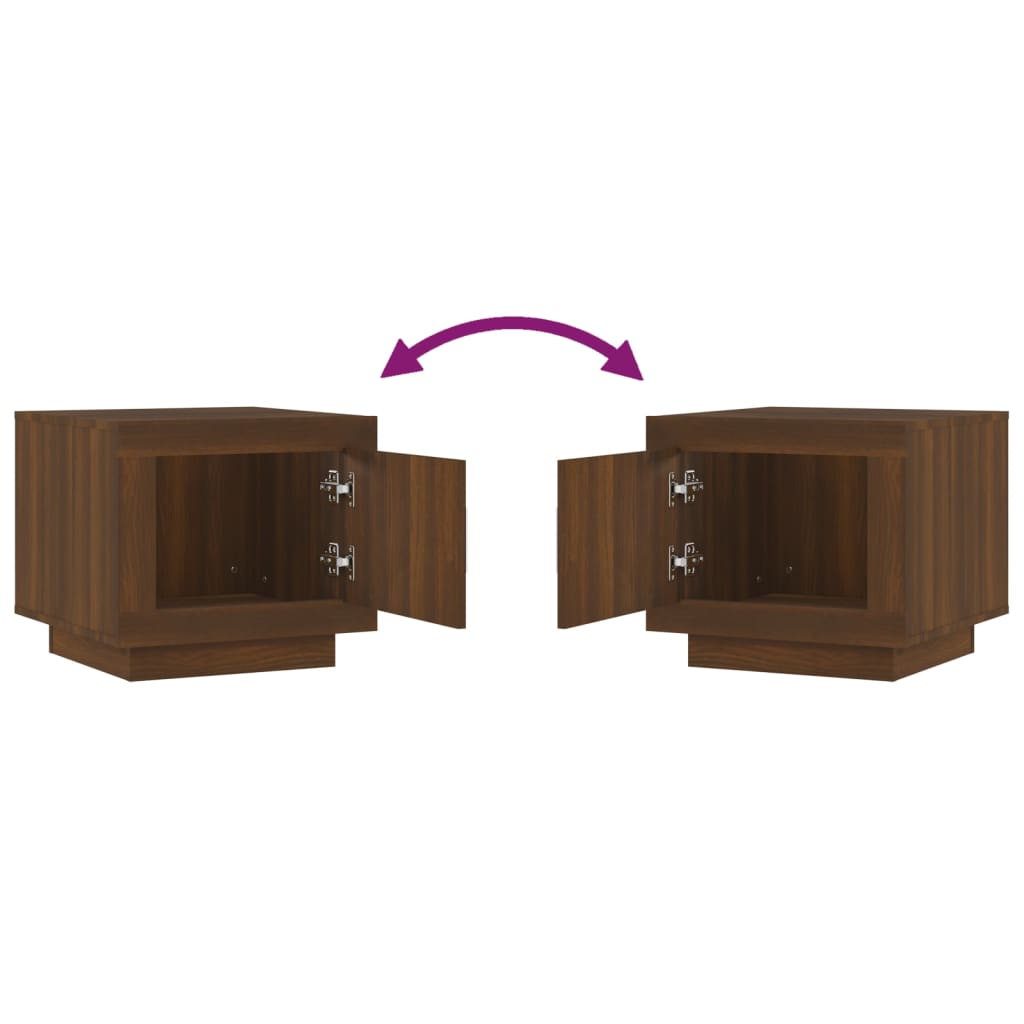 Mesa De Centro Madera De Ingeniería Roble Marrón 51X50X45 Cm