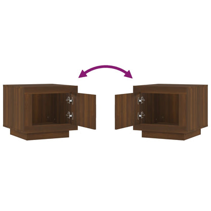 Mesa De Centro Madera De Ingeniería Roble Marrón 51X50X45 Cm