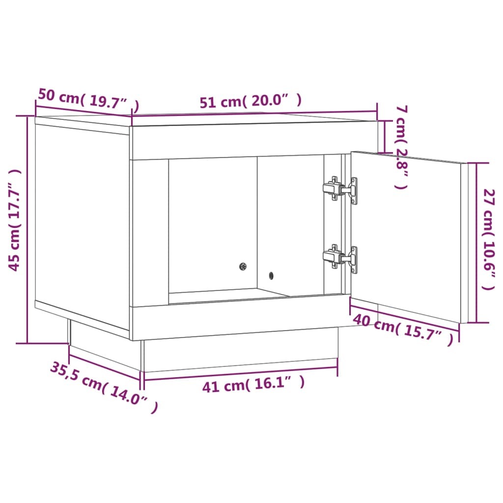 Mesa De Centro Madera De Ingeniería Roble Marrón 51X50X45 Cm