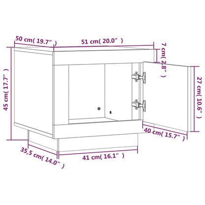 Mesa De Centro Madera De Ingeniería Roble Marrón 51X50X45 Cm