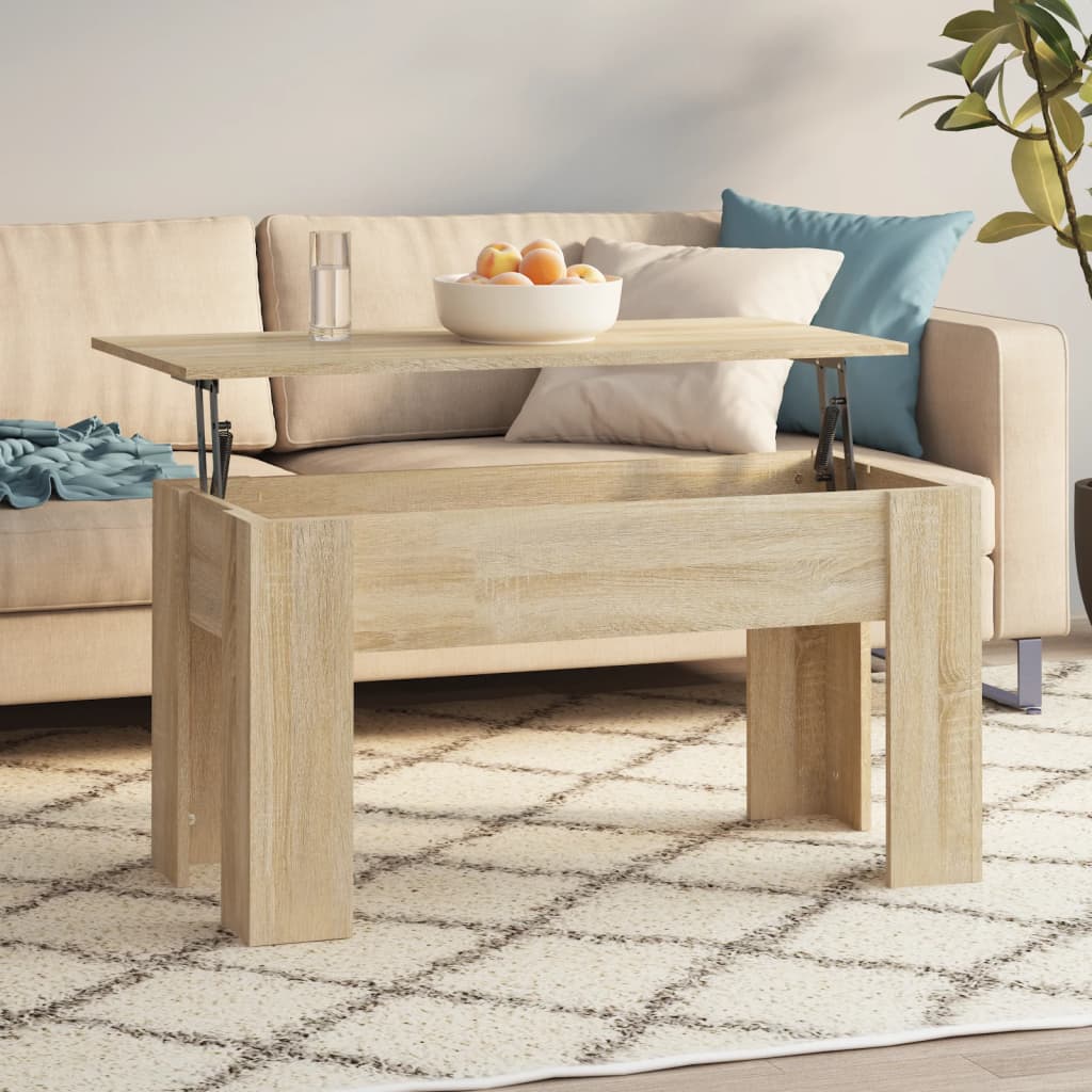 Mesa De Centro Madera De Ingeniería 79X49X41 Cm