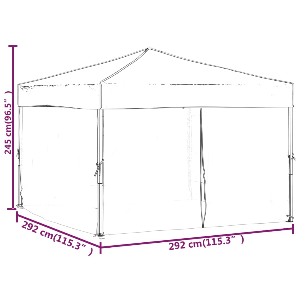 Carpa Para Fiestas Plegable Con Paredes Gris