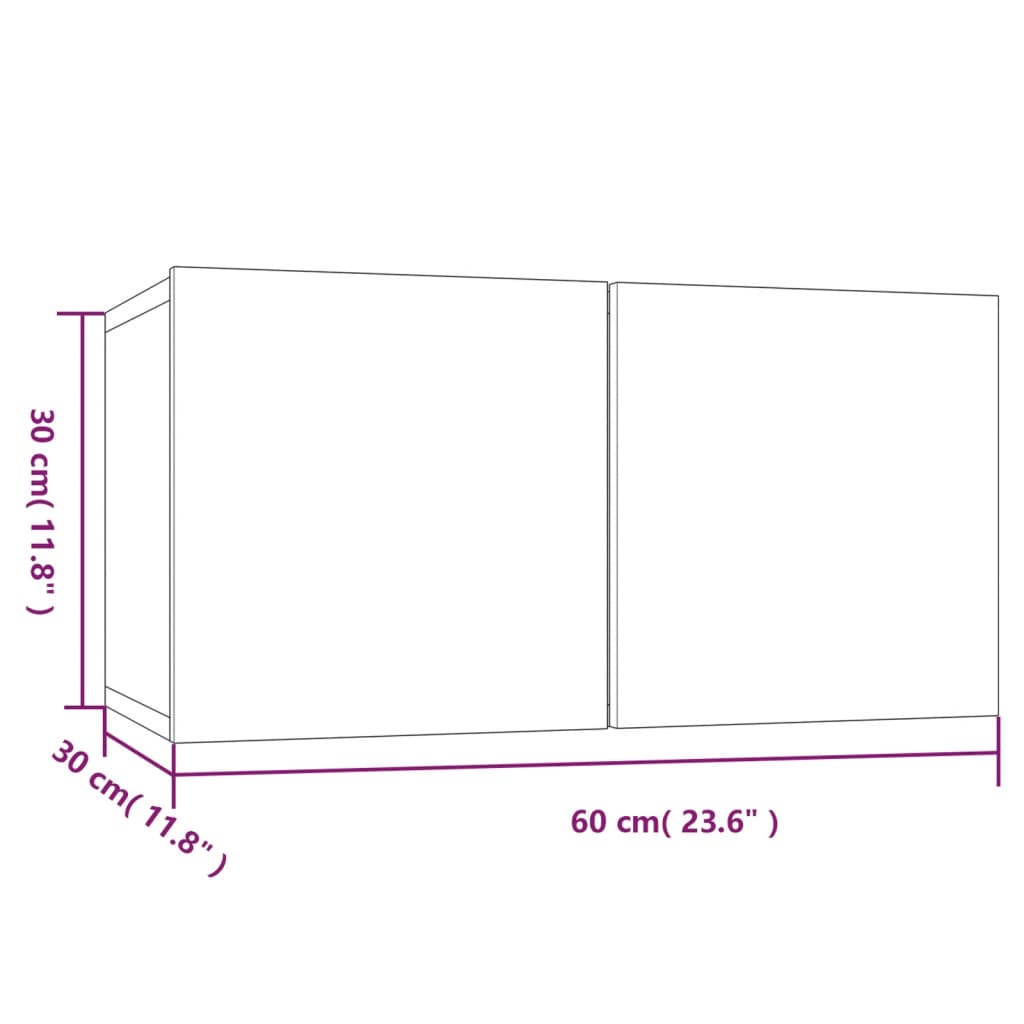 Mueble Tv Colgante Madera Contrachapada 60X30X30Cm