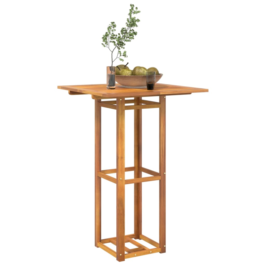 Mesa Alta De Terraza Madera Maciza De Acacia 75X75X110 Cm