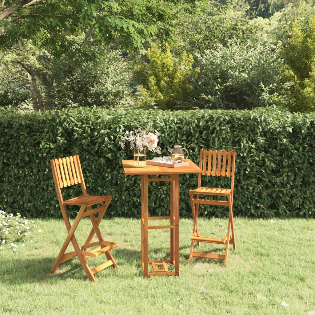 Mesa Alta De Terraza Madera Maciza De Acacia 75X75X110 Cm