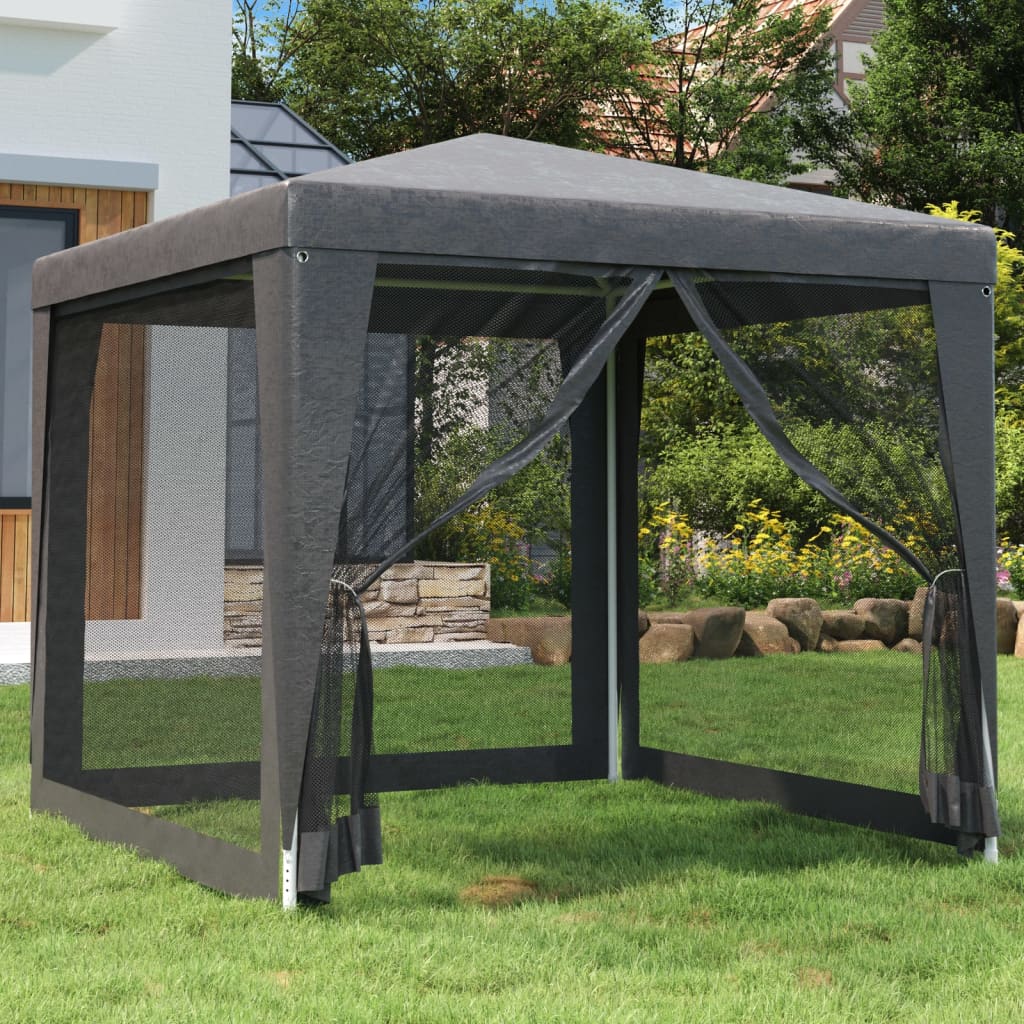Carpa Para Fiestas 8 Paredes De Malla Hdpe Gris