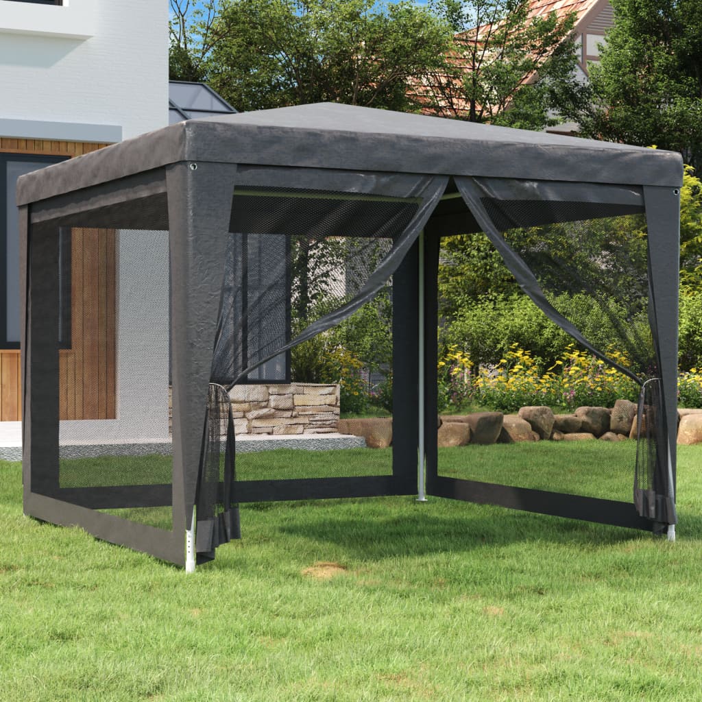 Carpa Para Fiestas 8 Paredes De Malla Hdpe Gris