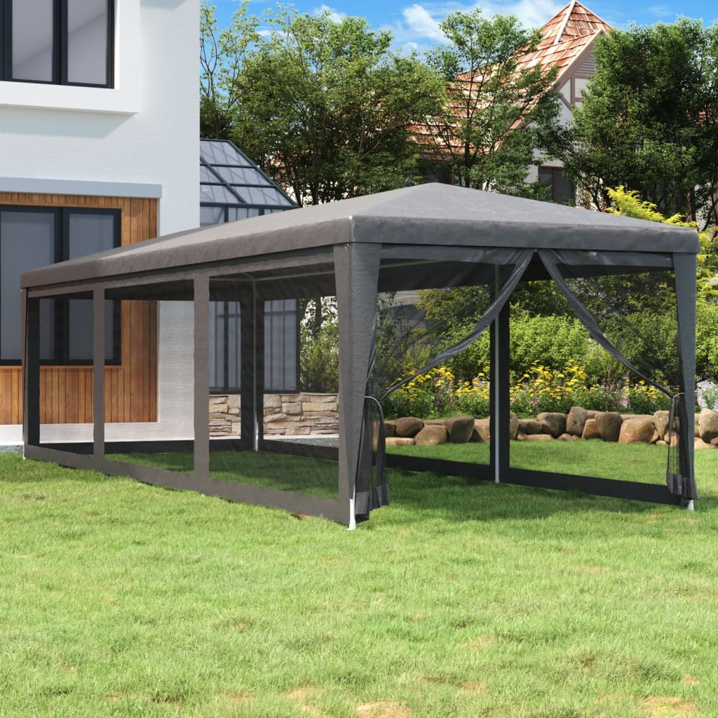 Carpa Para Fiestas 8 Paredes De Malla Hdpe Gris