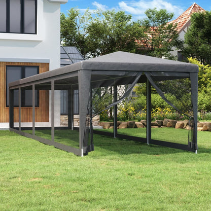 Carpa Para Fiestas 8 Paredes De Malla Hdpe Gris