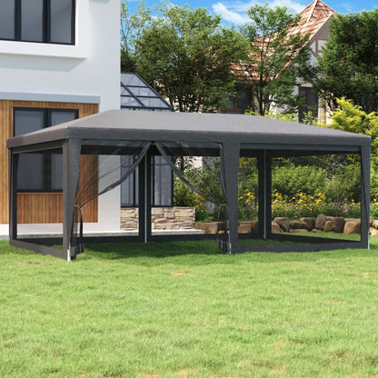 Carpa Para Fiestas 8 Paredes De Malla Hdpe Gris