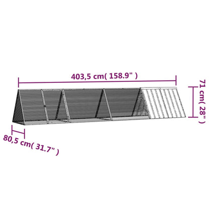 Jaula Para Conejos Acero Galvanizado 403,5X80,5X71 Cm