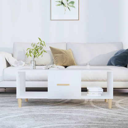 Mesa De Centro Madera Contrachapada Roble Marrón 102X50X40 Cm