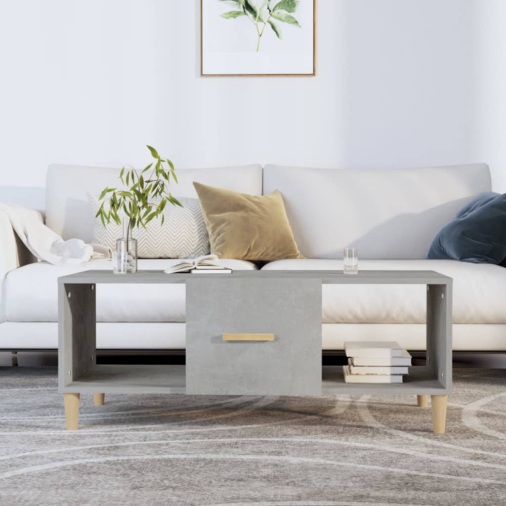 Mesa De Centro Madera Contrachapada Roble Marrón 102X50X40 Cm