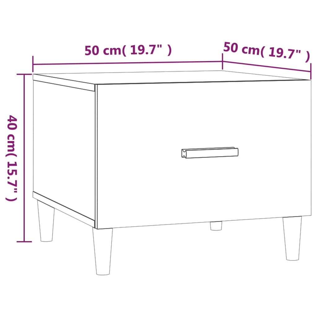 Mesa De Centro 2 Uds Madera Ingeniería 50X50X40Cm
