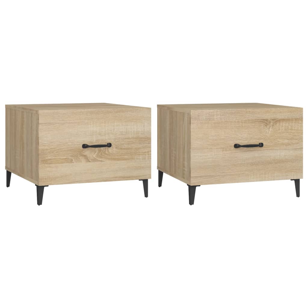 Mesa De Centro Con Patas De Metal 2 Uds 50X50X40Cm