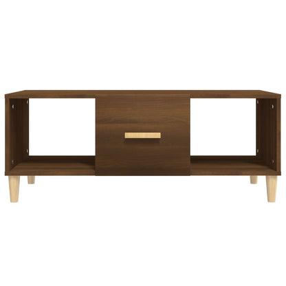 Mesa De Centro Madera Contrachapada Roble Marrón 102X50X40 Cm