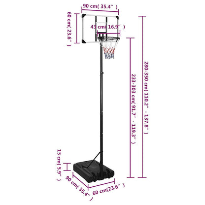 Canasta De Baloncesto Policarbonato Transparente 280-350 Cm