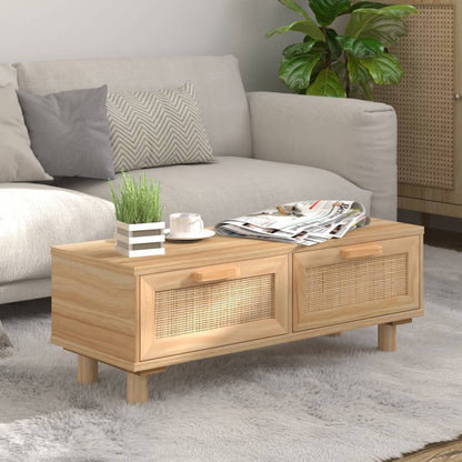 Mesa De Centro Madera Contrachapada Y De Pino 80X40X30 Cm
