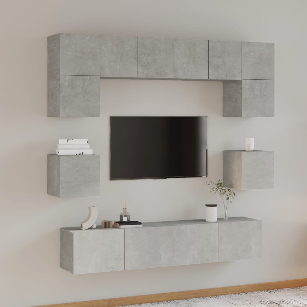 Conjunto De Mueble De Tv 8 Pcs Roble Artesanal