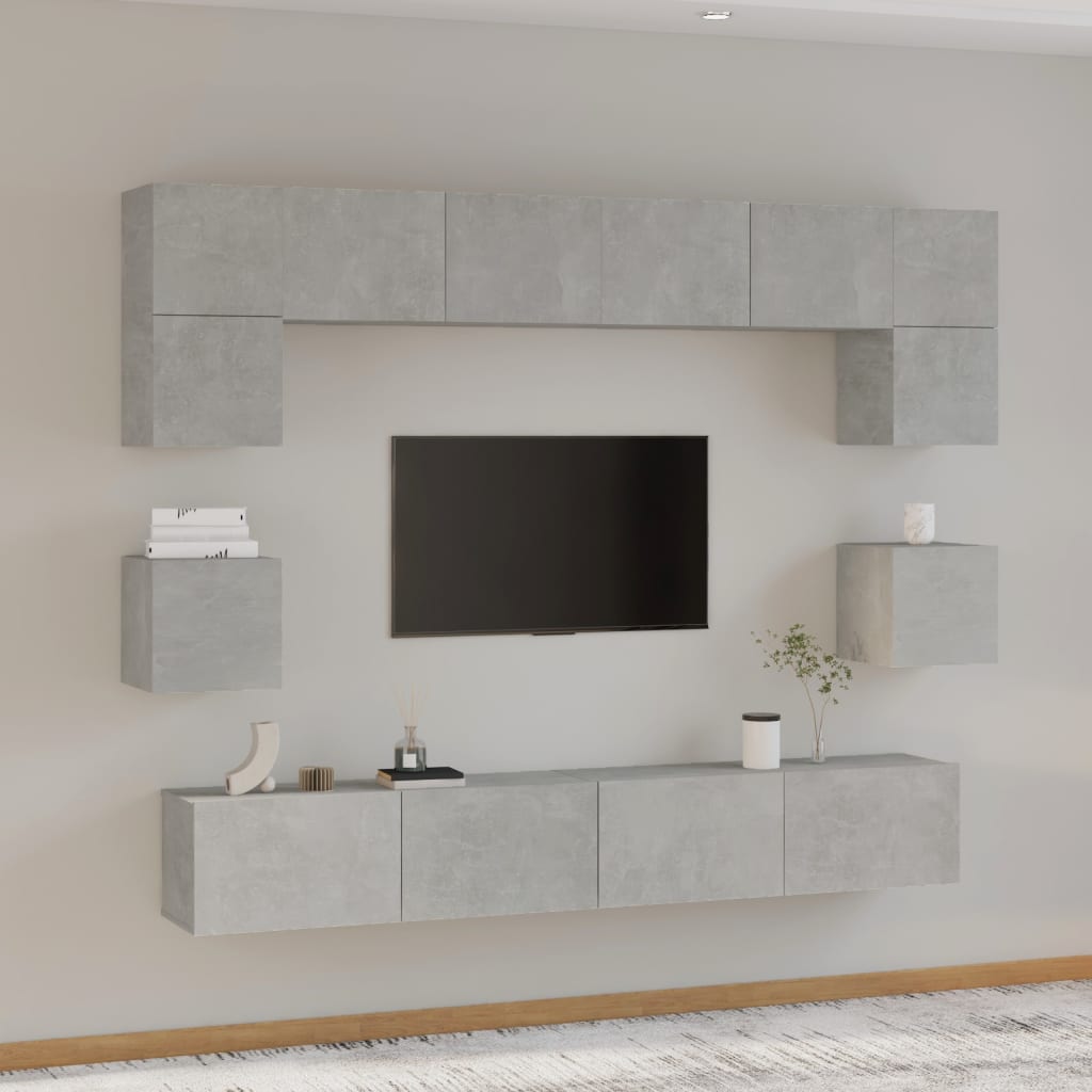 Conjunto De Mueble De Tv 8 Pcs Roble Artesanal