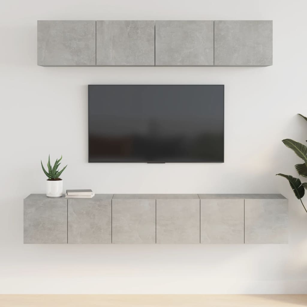 Conjunto De Mueble De Tv Montaje En La Pared 5 Pcs
