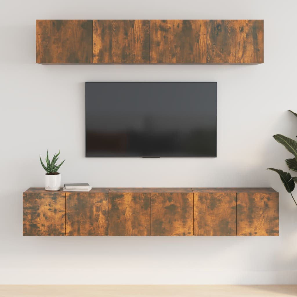 Conjunto De Mueble De Tv Montaje En La Pared 5 Pcs