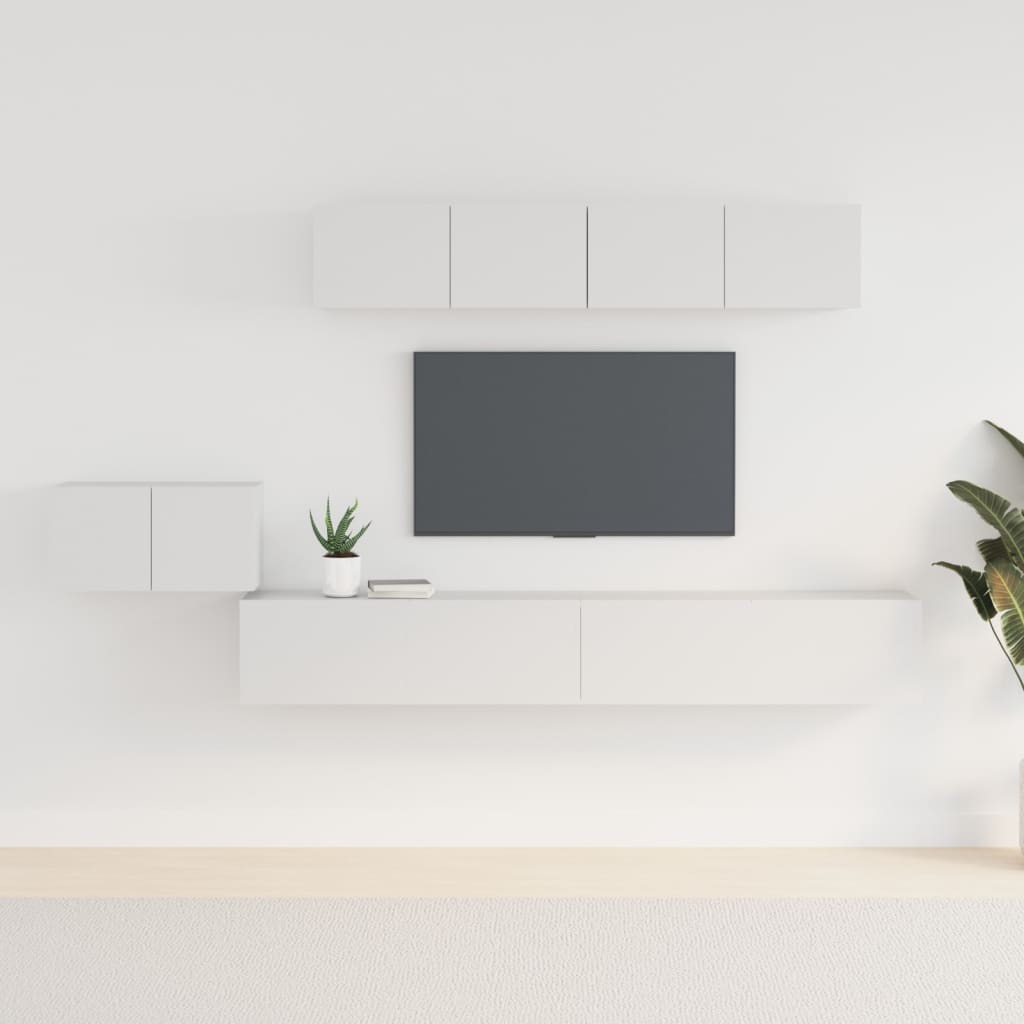 Conjunto De Mueble De Tv Montaje En La Pared 5 Pcs