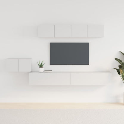 Conjunto De Mueble De Tv Montaje En La Pared 5 Pcs