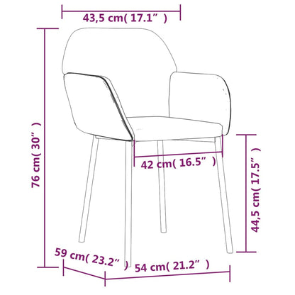 Sillas De Comedor 2 Unidades Terciopelo