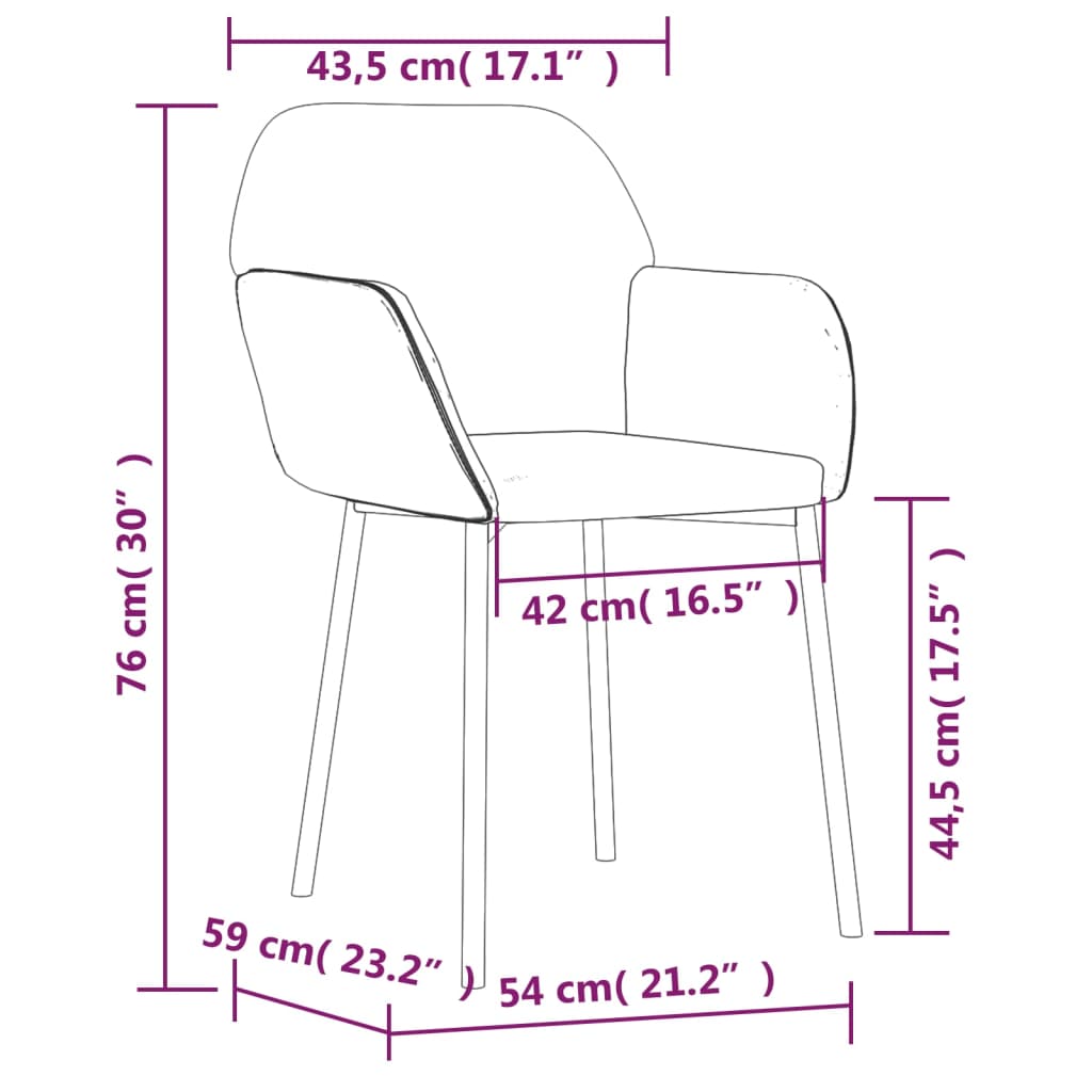Sillas De Comedor 2 Unidades Cuero Sintético Y Tela