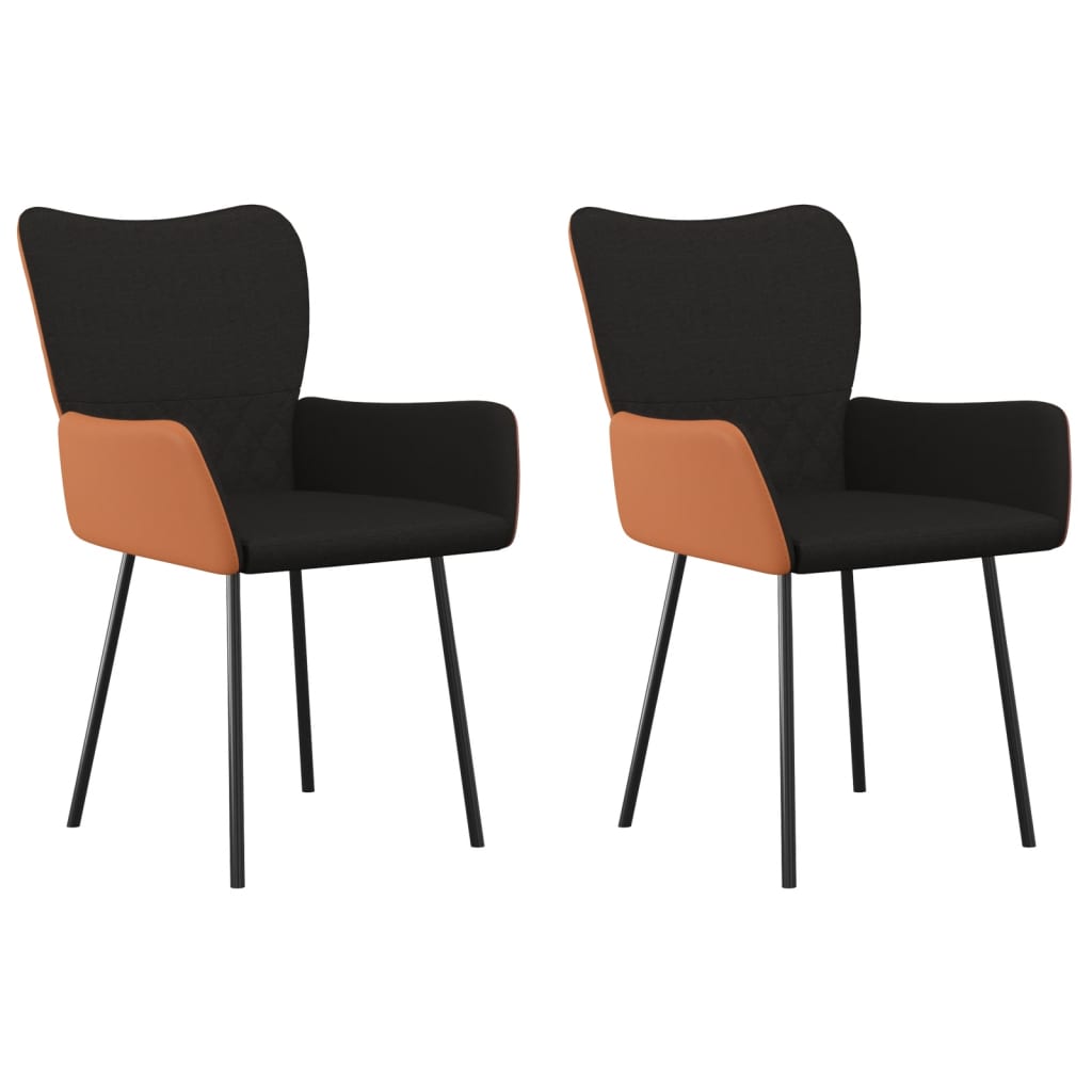 Sillas De Comedor 2 Unidades Cuero Sintético Y Tela