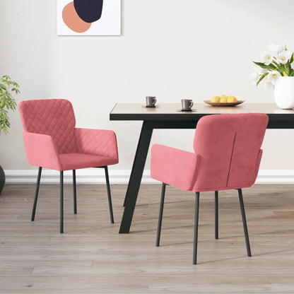 Sillas De Comedor 2 Unidades Terciopelo Rojo Tinto