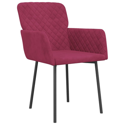 Sillas De Comedor 2 Unidades Terciopelo Rojo Tinto