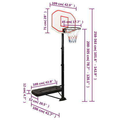 Canasta De Baloncesto Polietileno 258-363 Cm