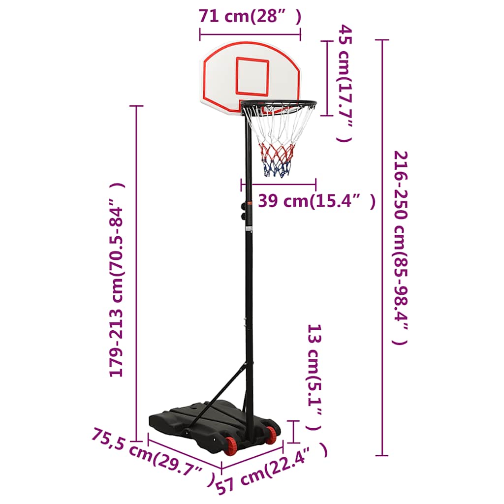 Canasta De Baloncesto Polietileno 216-250 Cm