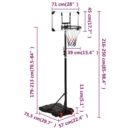 Canasta De Baloncesto Policarbonato Transparente 216-250 Cm