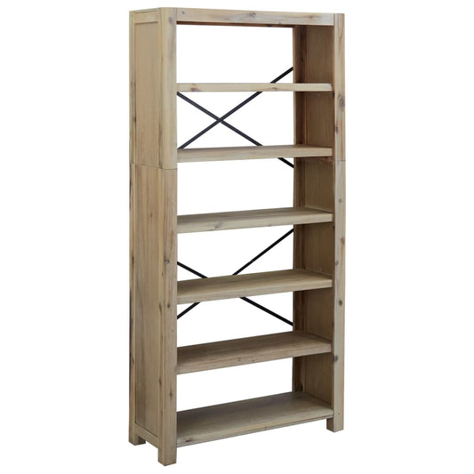 Estantería De 6 Niveles Madera Maciza De Acacia 80X30X
