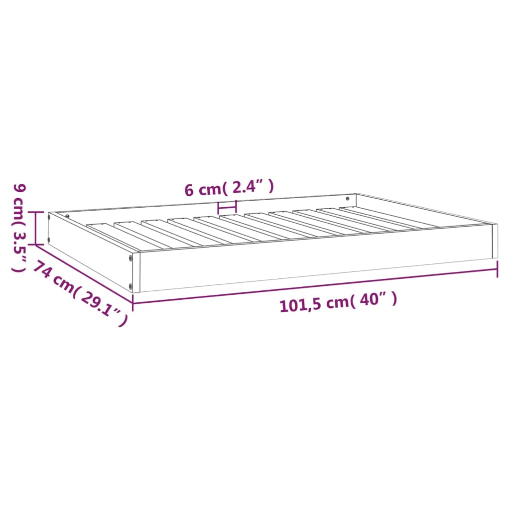 Cama Para Perros Madera Maciza De Pino 101,5X74X9 Cm